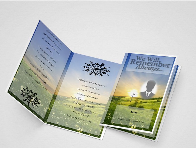 Pink Lack Funeral Program Template
