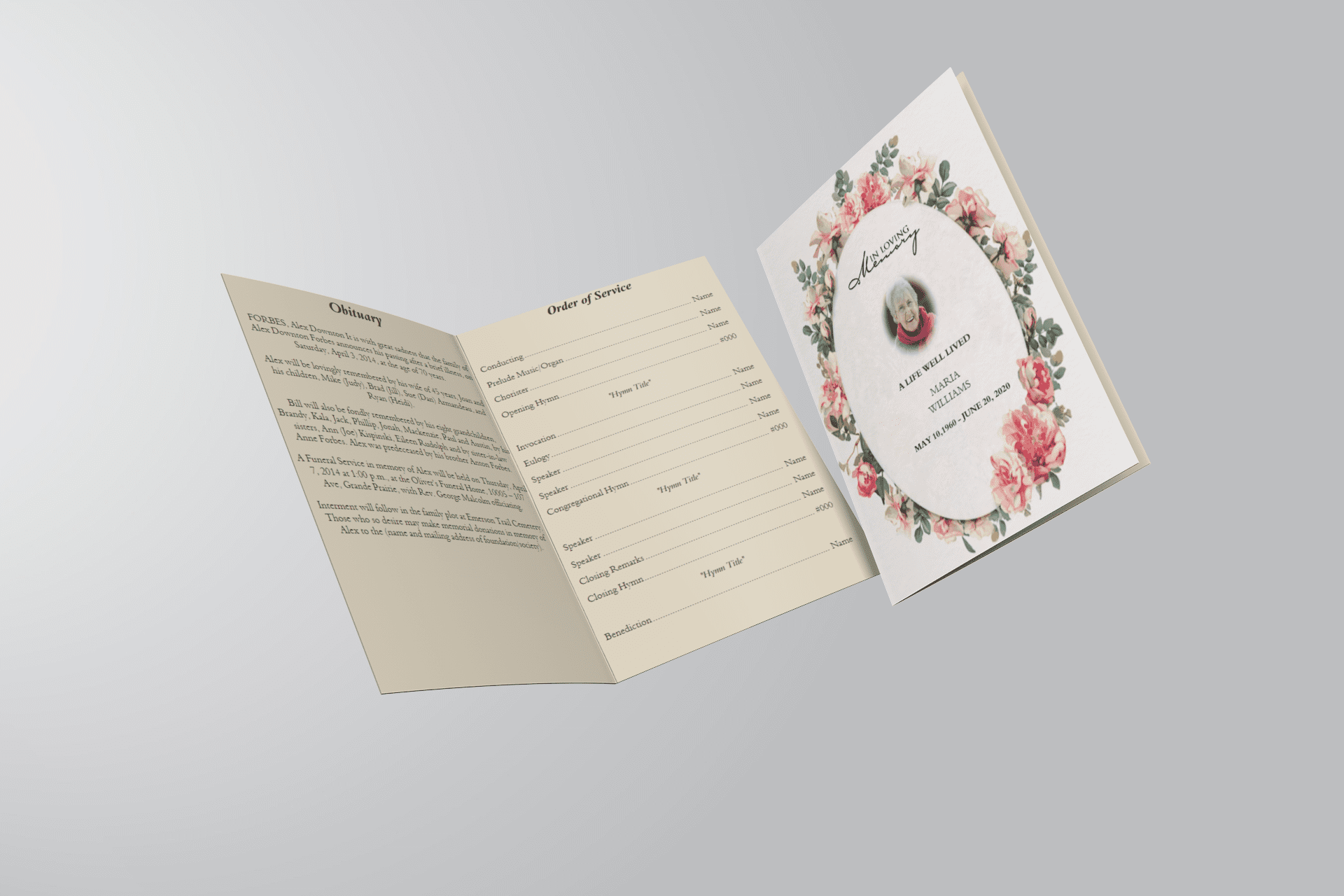 funeral card templates