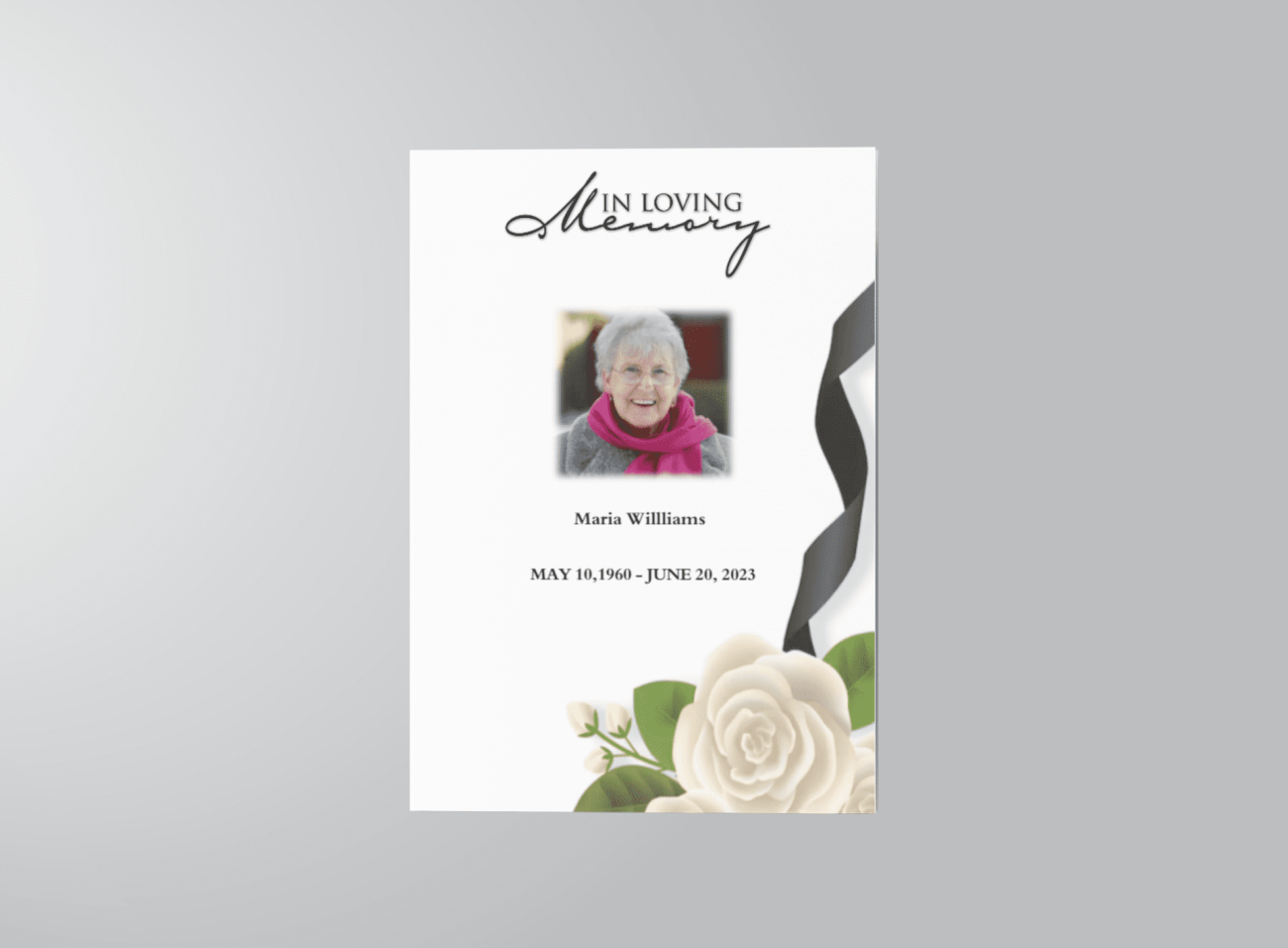laminated memorial card