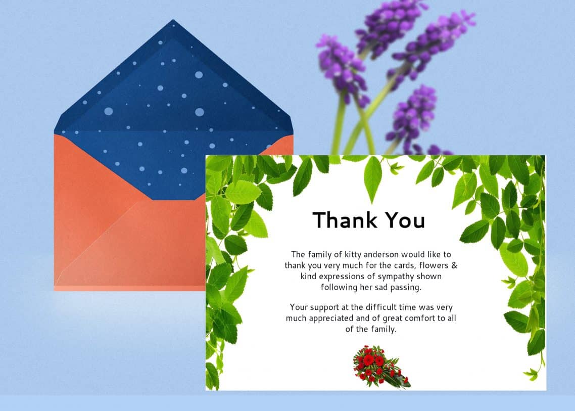 how to write thank you cards for funeral money