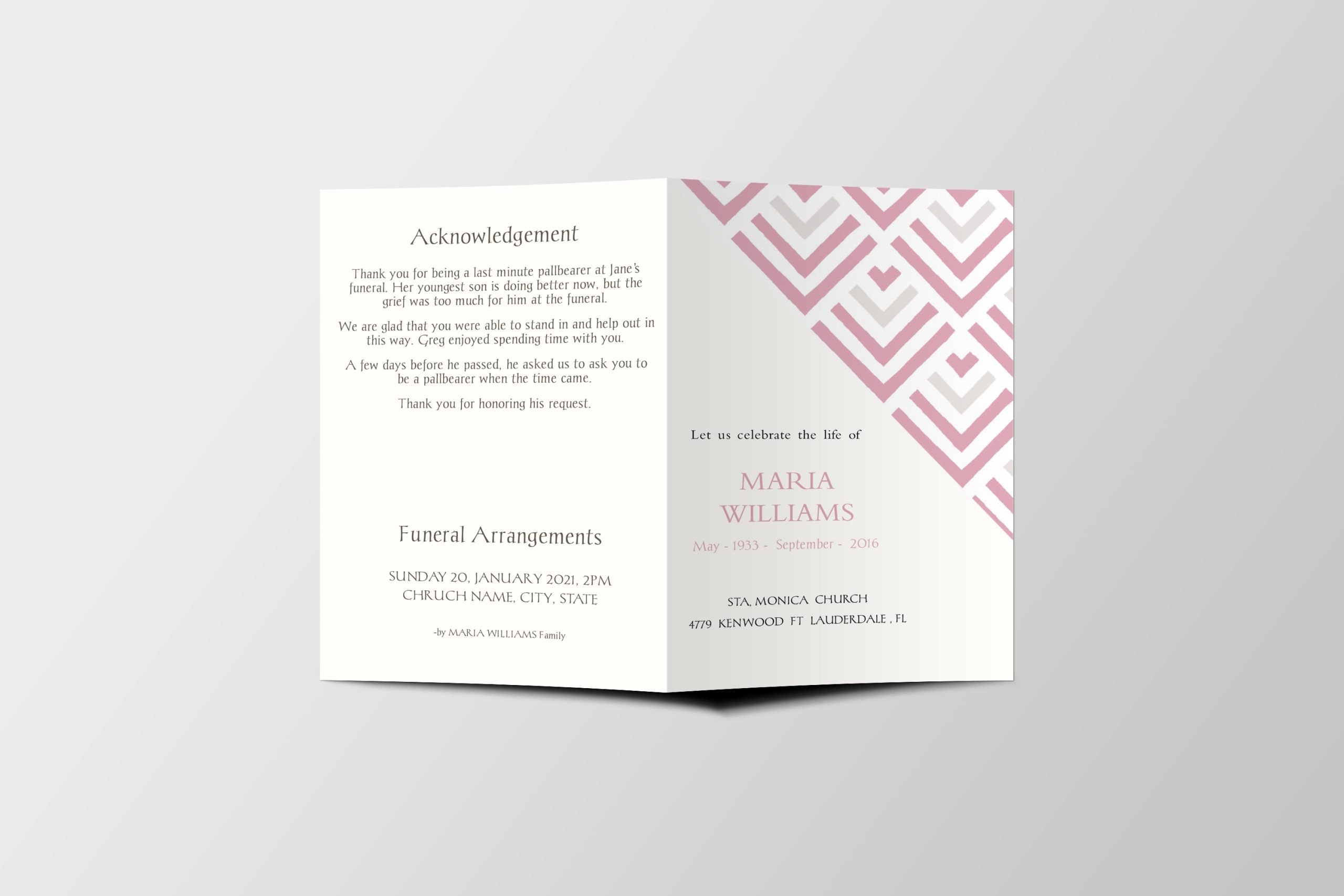 free printable funeral programme templates