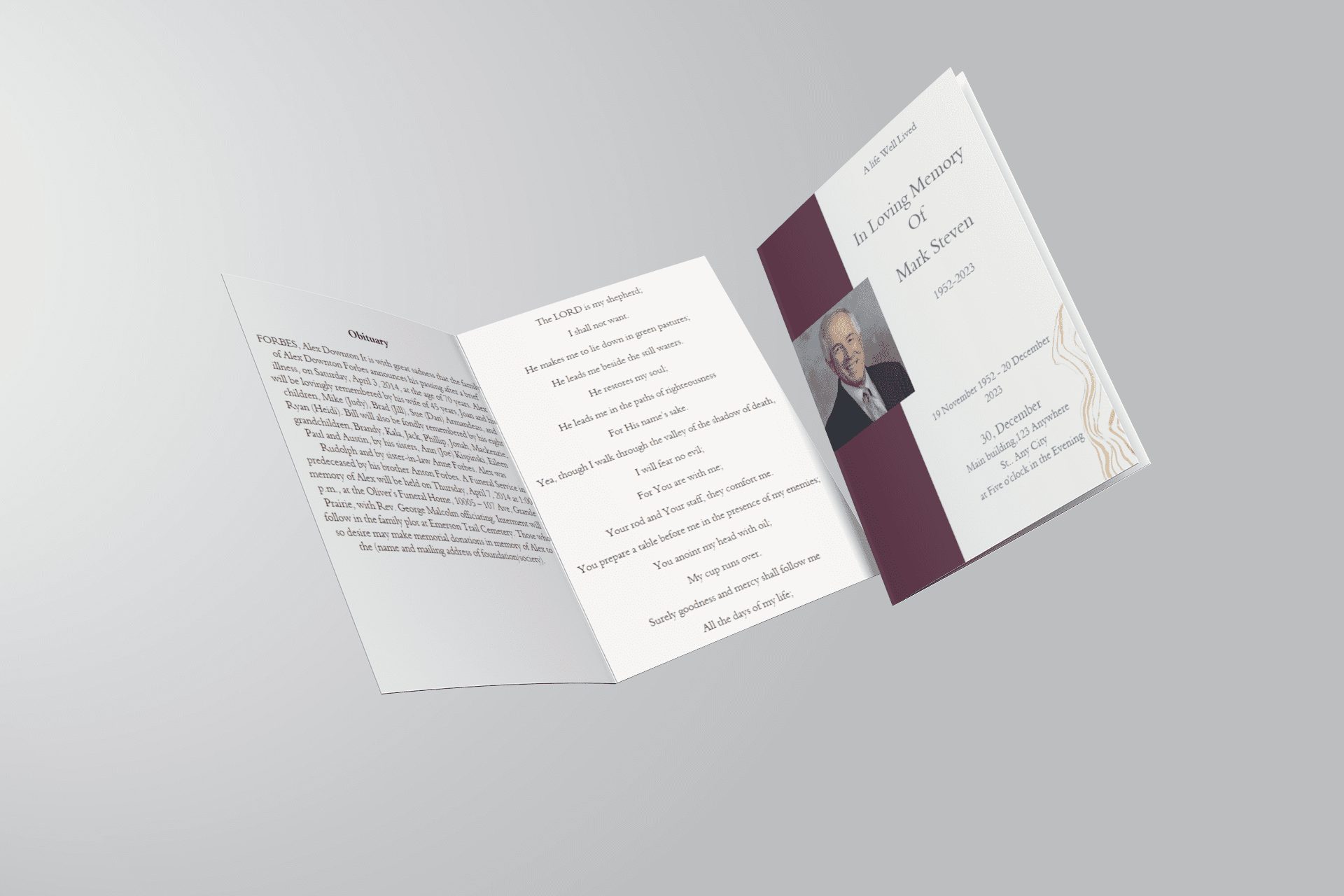 Custom Funeral Service Programs