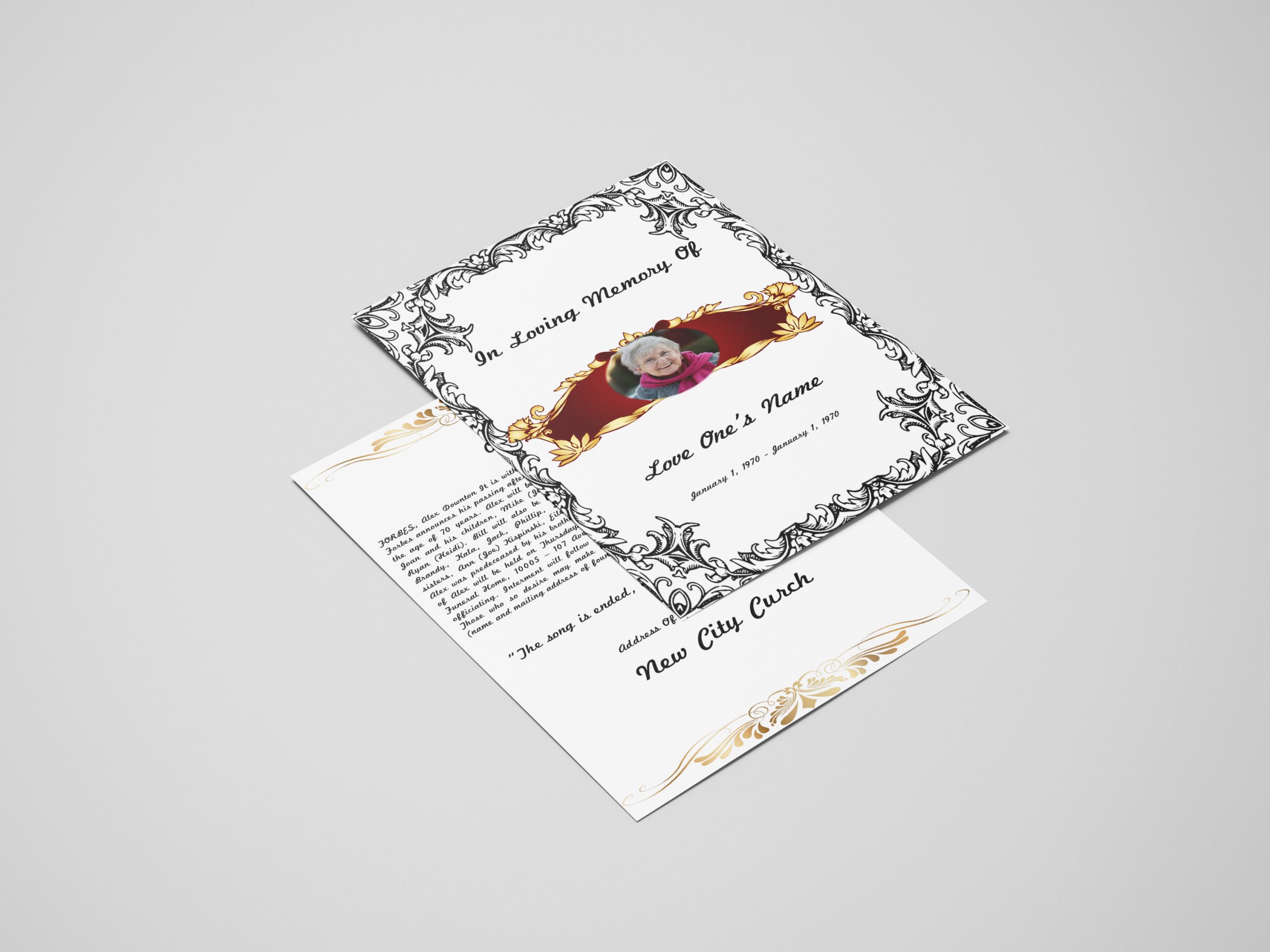 Red Badge Funeral Flyer Template - Image 2