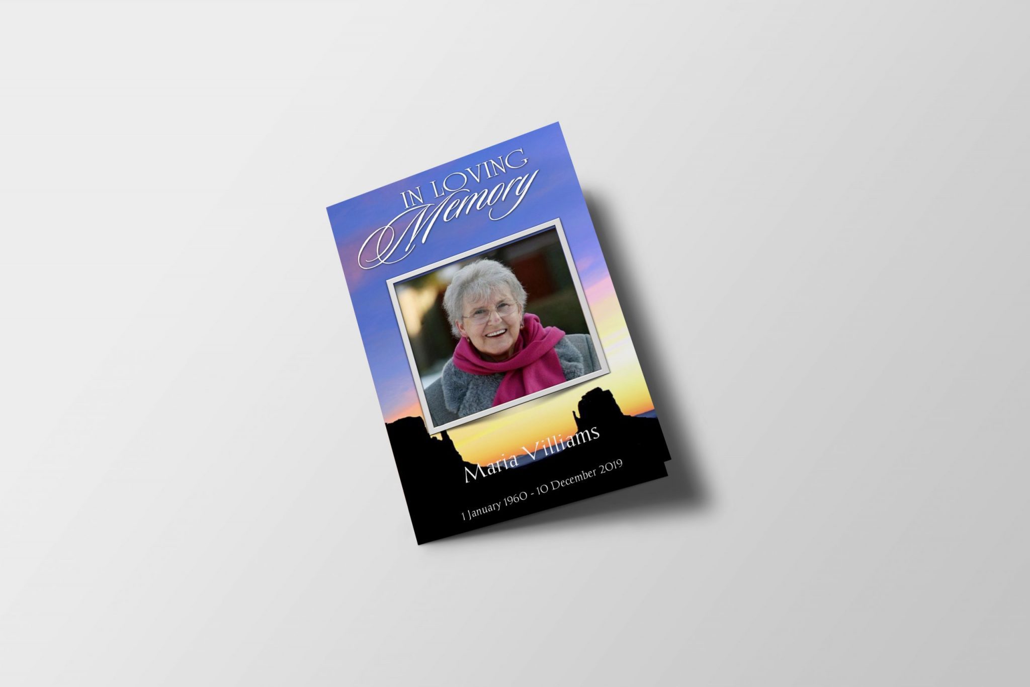 Sunset Funeral Program Template